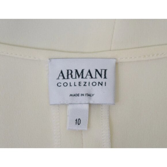 ARMANI COLLEZIONI SILK IVORY SHELL SLEEVELESS TOP - Picture 5 of 7